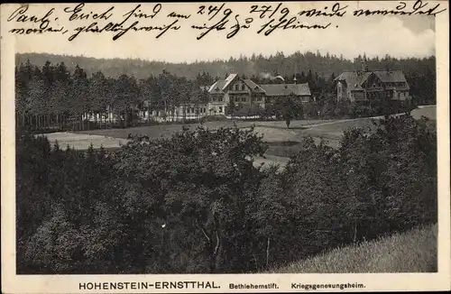 Ak Hohenstein Ernstthal in Sachsen, Bethlehemstift, Kriegsgenesungsheim