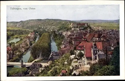 Ak Tübingen am Neckar, Stadtpanorama von Osten