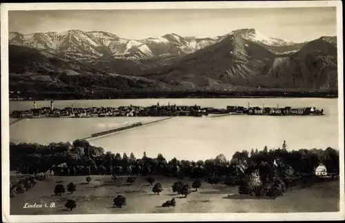 Ak Lindau am Bodensee Schwaben, Ortspanorama