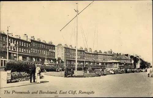 Ak Ramsgate South East England, The Promenade, Bandstand, East Cliff