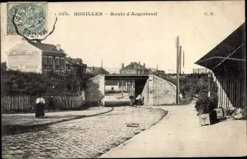 Ak Houilles Yvelines, Route d'Argenteuil