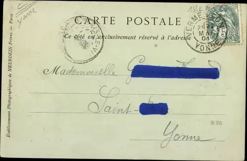 Ak Vermenton Yonne, Vue prise de la Gare