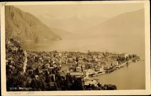 Ak Menaggio Lago di Como Lombardia, Panorama vom Ort