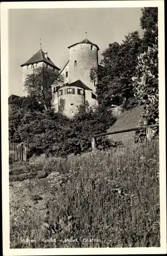 Ak Morat Murten Kanton Freiburg, Schloss Morat, Chateau