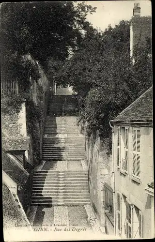 Ak Gien Loiret, Rue des Degres