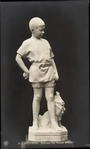 Ak Plastik von H. I. Pagels, Statuette des Prinzen Wilhelm