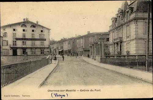 Ak Charmes Vosges, Entree du Pont, Hotel de la Poste