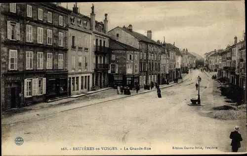 Ak Bruyères Vosges, La Grande Rue, Commerce, Pharmacie