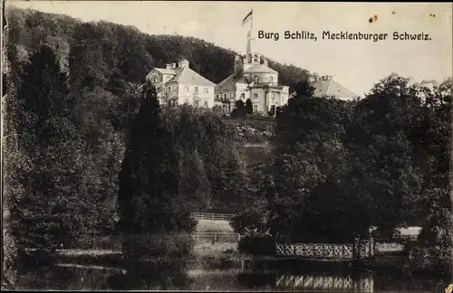 Ak Burg Schlitz Hohen Demzin Mecklenburgische Schweiz, Herrenhaus, Ortspartie