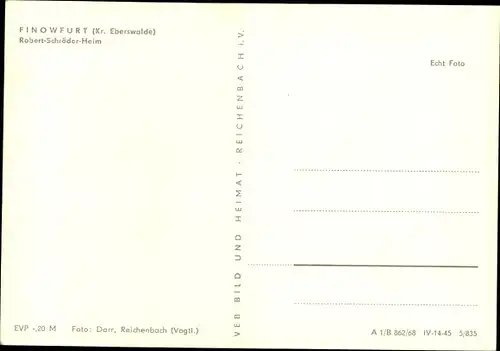Ak Finowfurt Schorfheide im Barnim, Robert Schröder Heim