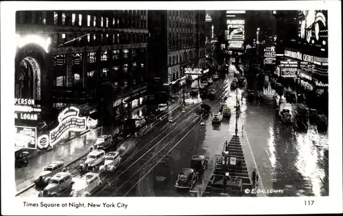 Ak New York City USA, Time Square by Night