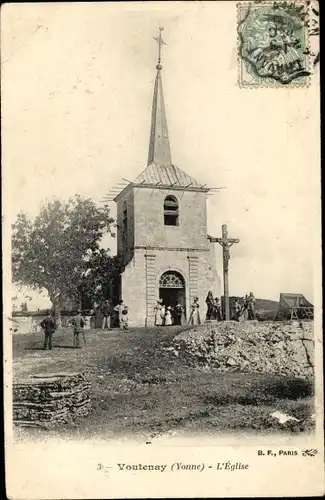 Ak Voutenay sur Cure Yonne, l´Église