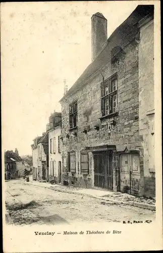 Ak Vézelay Yonne, Maison natale de Theodore de Bèze