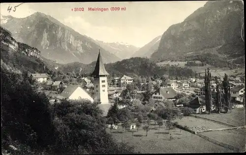 Ak Meiringen Kt Bern Schweiz, Panorama vom Ort