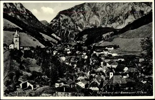 Ak Eisenerz Steiermark, Panorama mit Seemauer