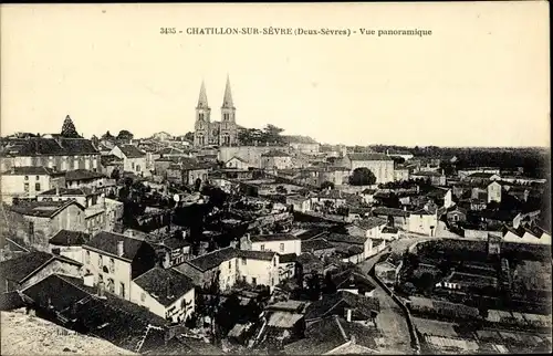 Ak Chatillon sur Sevre Deux Sèvres, Vue panoramique