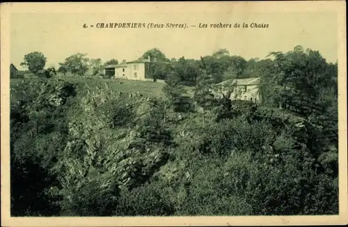 Ak Champdeniers Deux Sevres, Les rochers de la Chaise