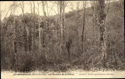 Ak Champdeniers Deux Sevres, Les Rochers de la Chaise