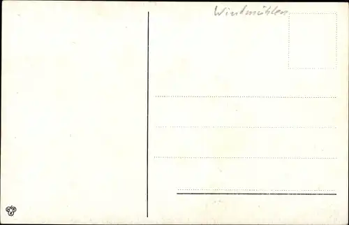 Künstler Ak Landschaft mit Windmühle