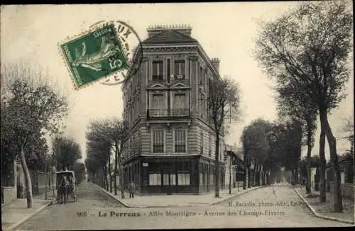 Ak Le Perreux-sur-Marne Val-de-Marne, Allee Montaigne, Avenue des Champs-Elysees