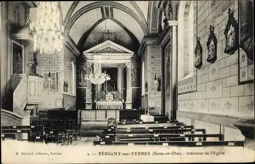 Ak Perigny sur Yerres Val de Marne, Interieur de l´Eglise