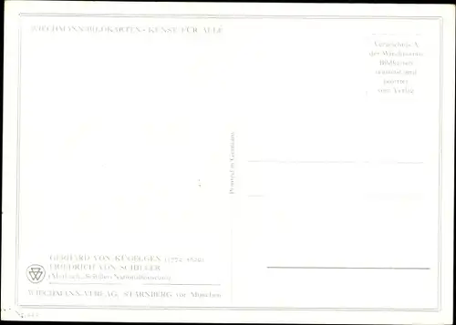 Künstler Ak Kügelgen, Gerhard von, Schriftsteller Friedrich von Schiller