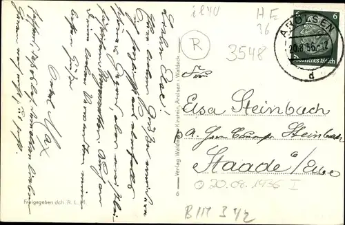 Ak Bad Arolsen in Hessen, Fliegeraufnahme