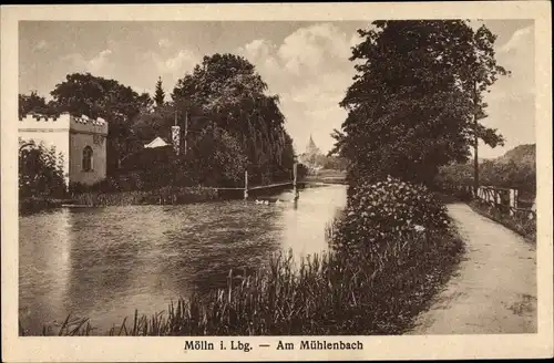 Ak Mölln im Herzogtum Lauenburg, Am Mühlenbach