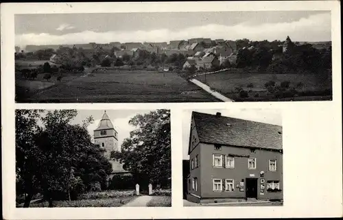 Ak Hahn Taunusstein Hessen, Panorama vom Ort, Gasthaus P. Boos