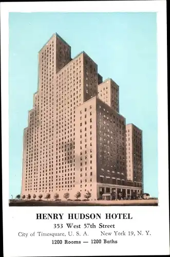 Ak New York City USA, Henry Hudson Hotel