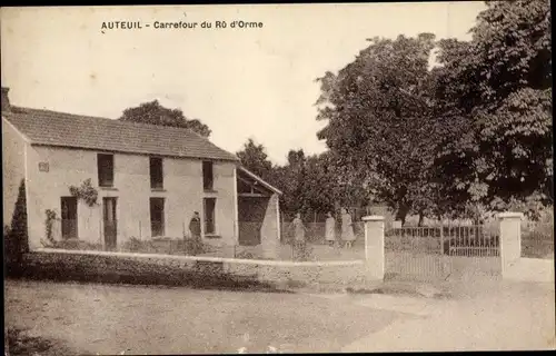 Ak Auteuil Yvelines, Carrefour du Ru d'Orne