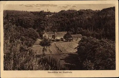 Ak Stadtroda an der Roda Thüringen, Neumühle mit Umgebung