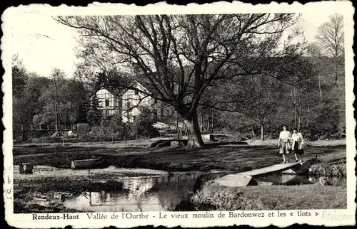 Ak Rendeux Haut Wallonien Luxemburg, Vallee de l'Ourthe, le vieux moulin de Bardonwez et les ilots