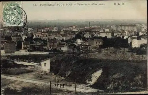 Ak Fontenay sous Bois Val de Marne, Panorama, cote ouest