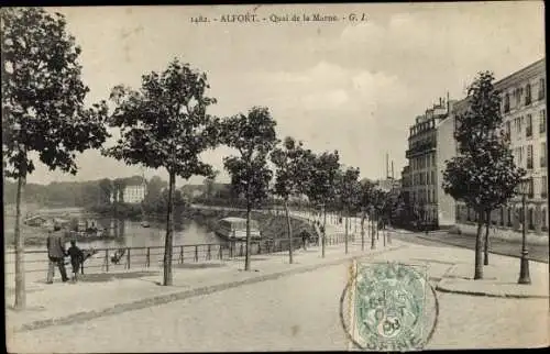 Ak Maisons Alfort Val de Marne, Quai de la Marne