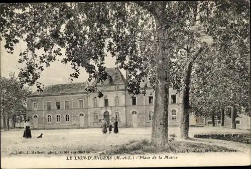 Ak Le Lion d'Angers Maine et Loire, Placede la Mairie