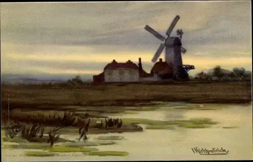 Künstler Ak Kirkpatrick, Windmühle, Landschaftsmotiv