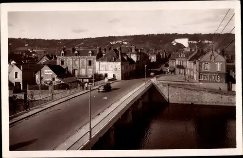 Ak Sens Yonne, Pont, Réclame Lion Noir