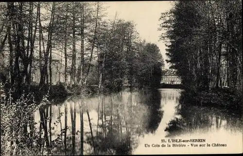 Ak L´Île-sur-Serein Yonne, Un coin de la Rivière, Château