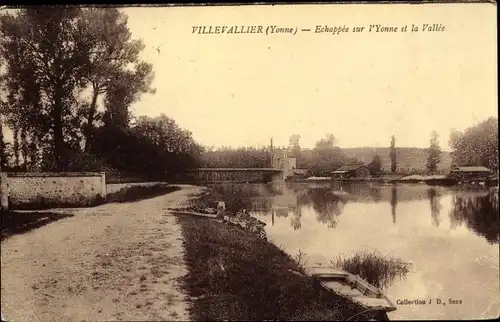 Ak Voutenay sur Cure Yonne, Vue Générale