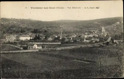 Ak Voutenay sur Cure Yonne, Vue Générale