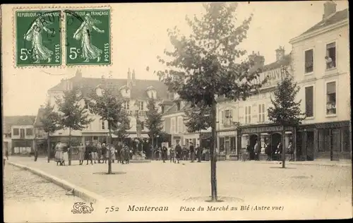 Ak Montereau Seine et Marne, Place du Marché au Blé