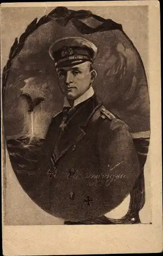 Künstler Ak Otto Weddigen, Marineoffizier, Kapitänleutnant