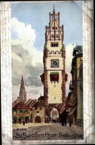 Künstler Ak Zorn, L., Freiburg im Breisgau, Schwabentor