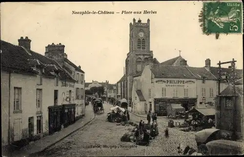 Ak Neauphle le Chateau Yvelines, Place aux Herbes