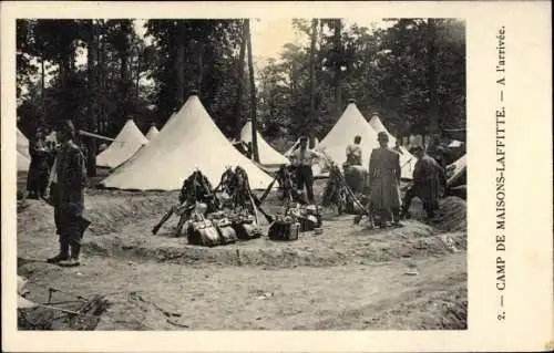 Ak Maisons Laffitte Yvelines, Le Camp, A l'arrivee