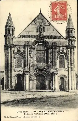 Ak Saint-Jouin-de-Marnes Deux Sèvres, Eglise du Xll siecle