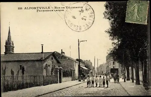 Ak Alfortville Val de Marne, Rue de Villeneuve, Patronage Laique