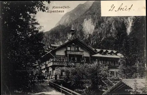 Ak Kaprun Salzburg, Kesselfall Alpenhaus