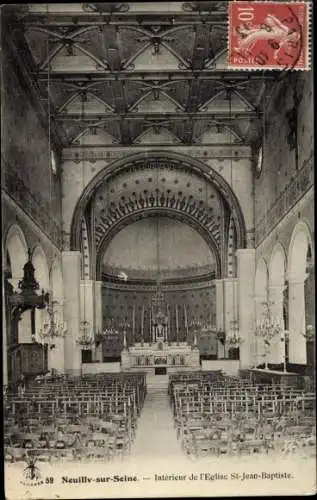 Ak Neuilly sur Seine Hauts de Seine, Intérieur de l´Église Jean Baptiste